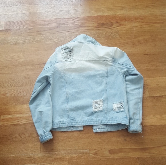 Fashion Nova Light Distressed Jean Jacket - Picture 3 of 3